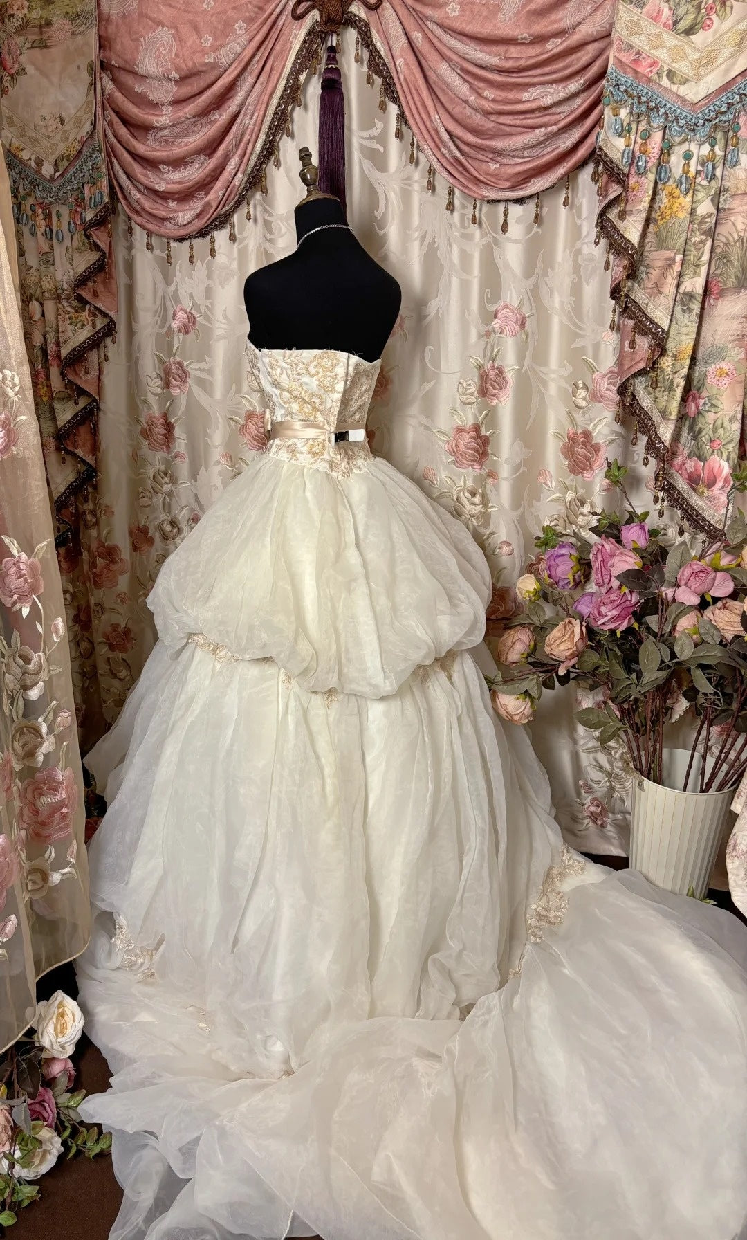 Graceful A-Line Strapless Sweet 16th Dresses  Bow Appliques Sequins Prom Dress AP2824