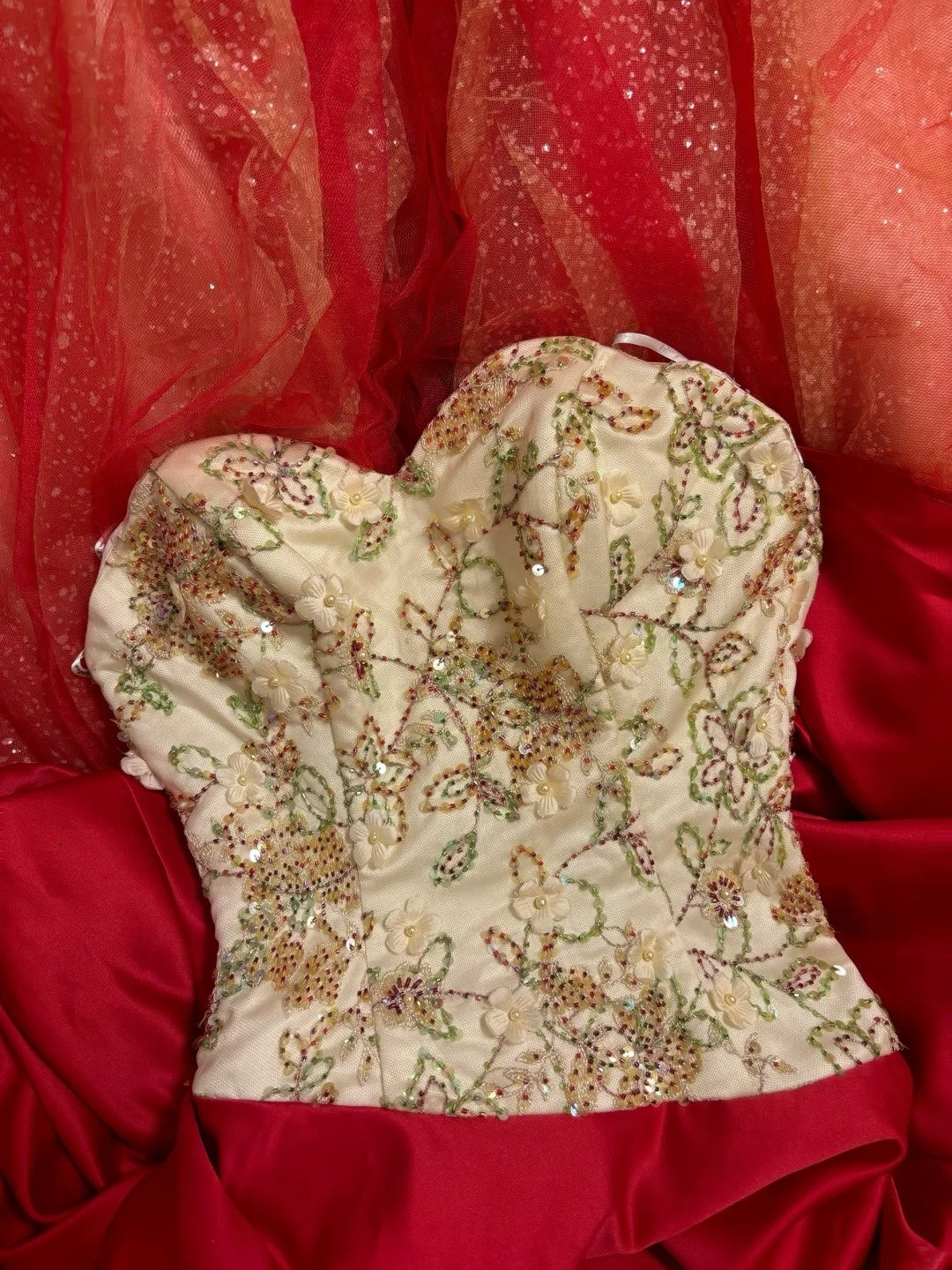 Cute A-Line Strapless Sweet 16th Gown Handmade Flowers Beading Appliques Sequins Prom Dress AP2831