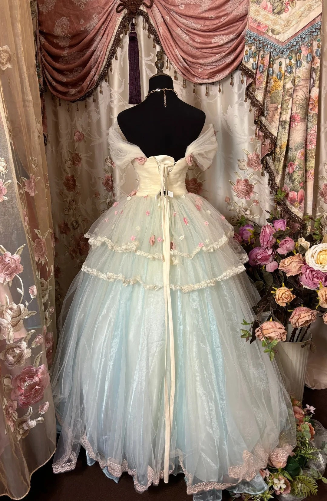 Bling Off-Shoulder A-Line Formal Dresses Appliques Crystals Pearls Prom Dress AP2858