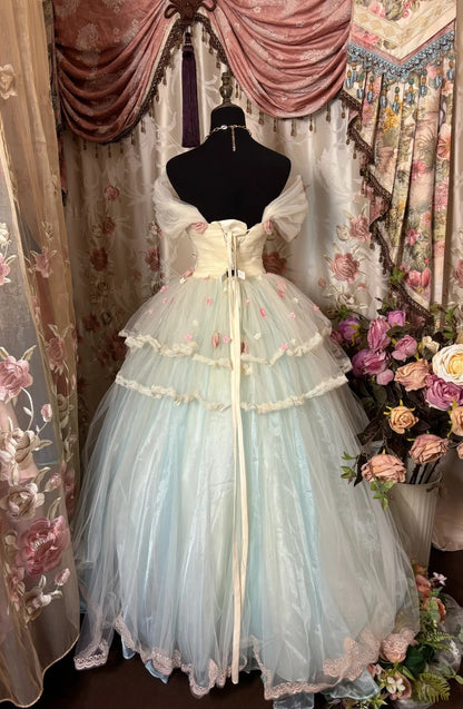 Bling Off-Shoulder A-Line Formal Dresses Appliques Crystals Pearls Prom Dress AP2858