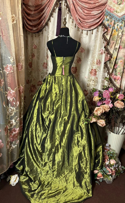 Princess Spaghetti Strap A-Line Prom Dress Sequins Formal Dresses AP2868