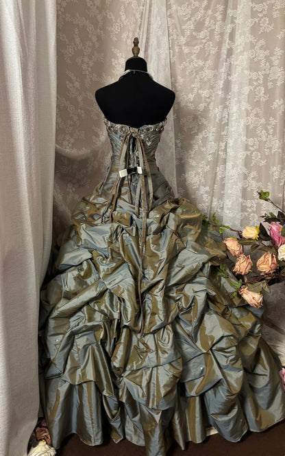 Adorable A-Line Sweetheart Neck Sweet 16th Gowns Beads Sequins Appliques Ruched Prom Dress AP2905