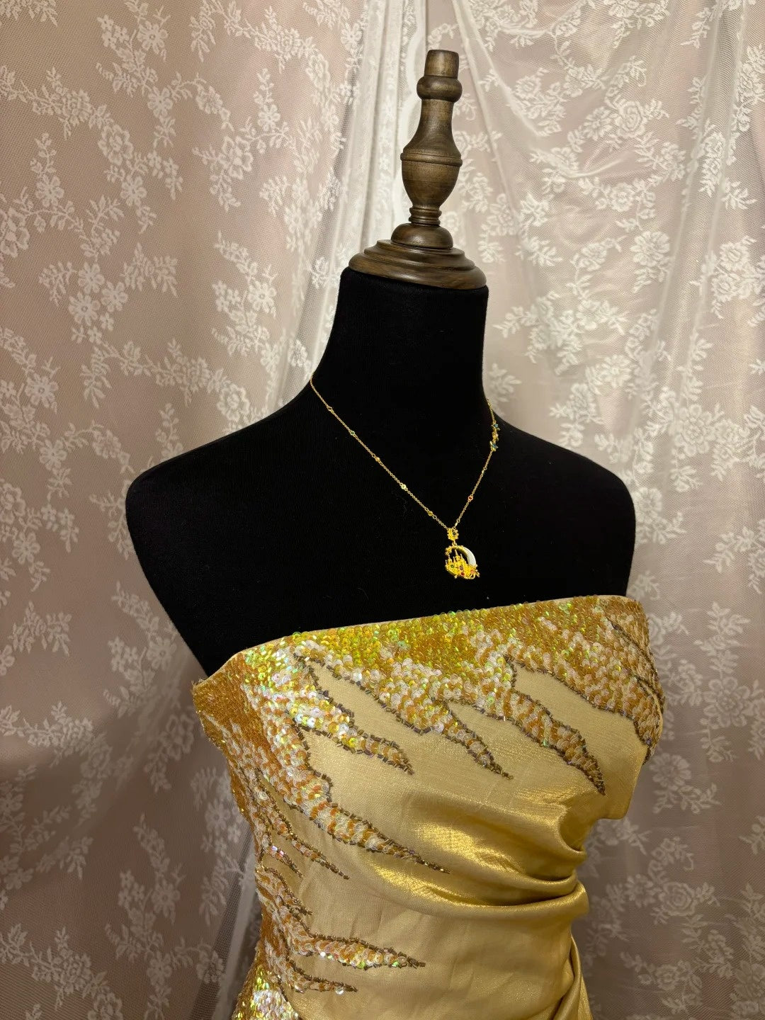 Ornate Strapless Mermaid Sweet 16th Gowns Sequins Tiered Ruched Prom Dress AP2928