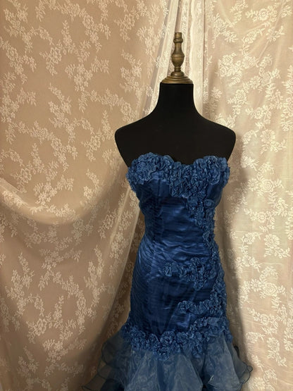 Minimalist Sheath Strapless Sweet 16th Gowns Pleated Hi-Lo Prom Dress AP2952