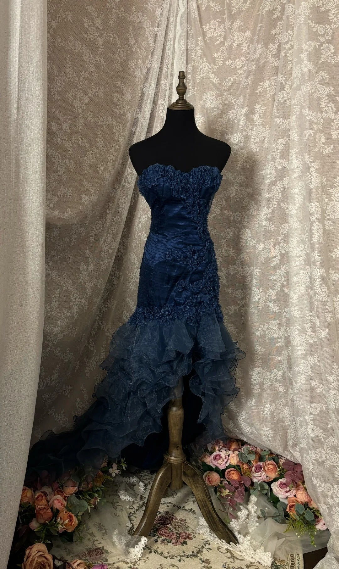 Minimalist Sheath Strapless Sweet 16th Gowns Pleated Hi-Lo Prom Dress AP2952