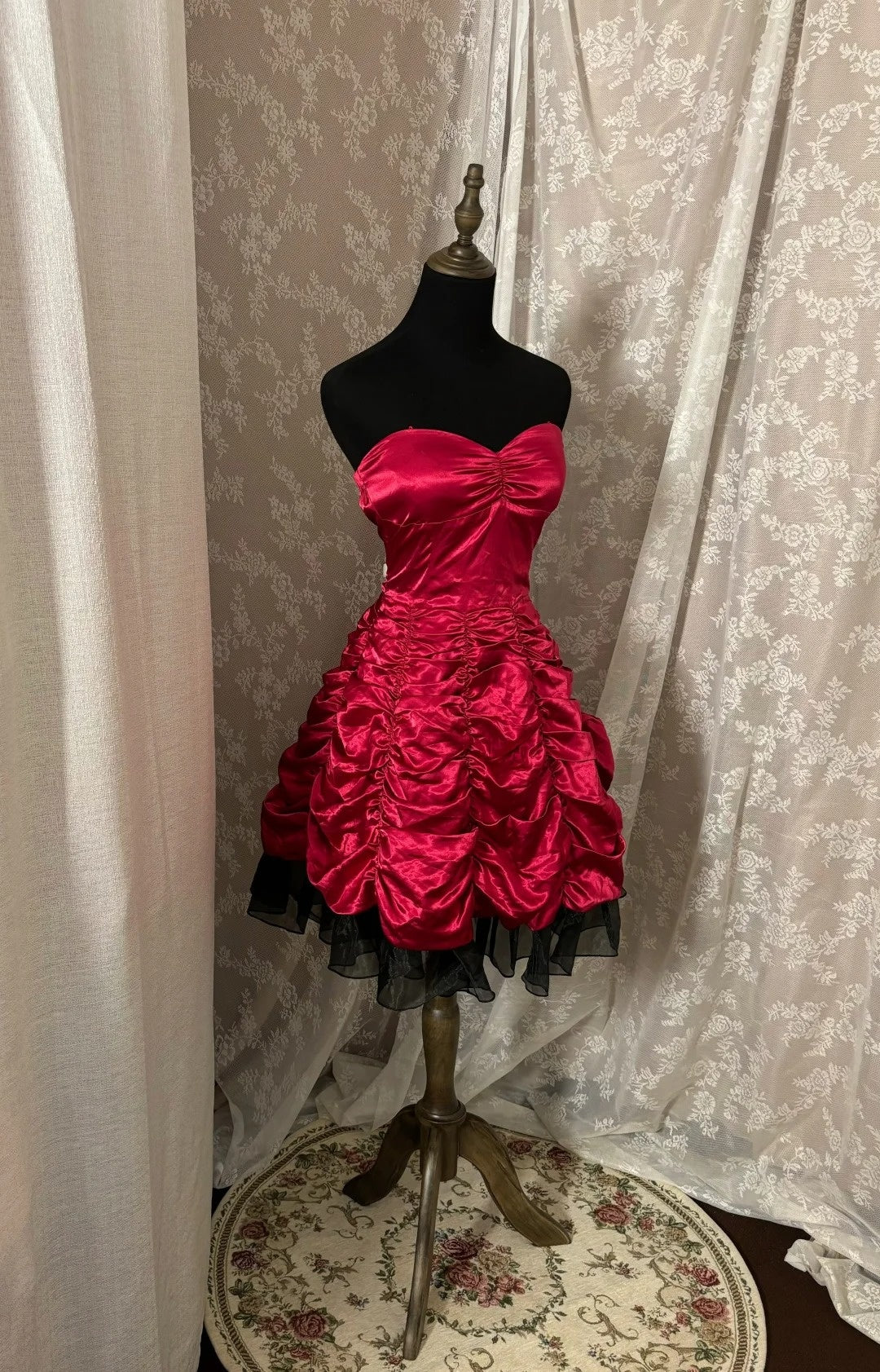 Stylish Strapless A-Line Birthday Gowns Red Ruched Homecoming Dress AP2964