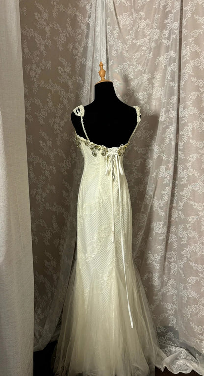 Pretty Spaghetti Straps Mermaid Formal Dresses Sequins Rhinestones Beads Prom Dress AP2972