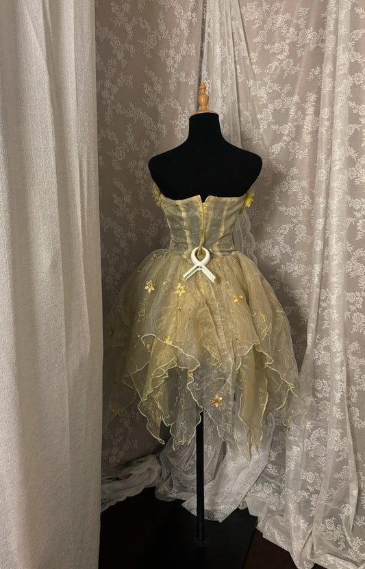 Ornate Strapless A-Line Birthday Gowns Handmade Flowers Sequins Appliques Homecoming Dress AP2979