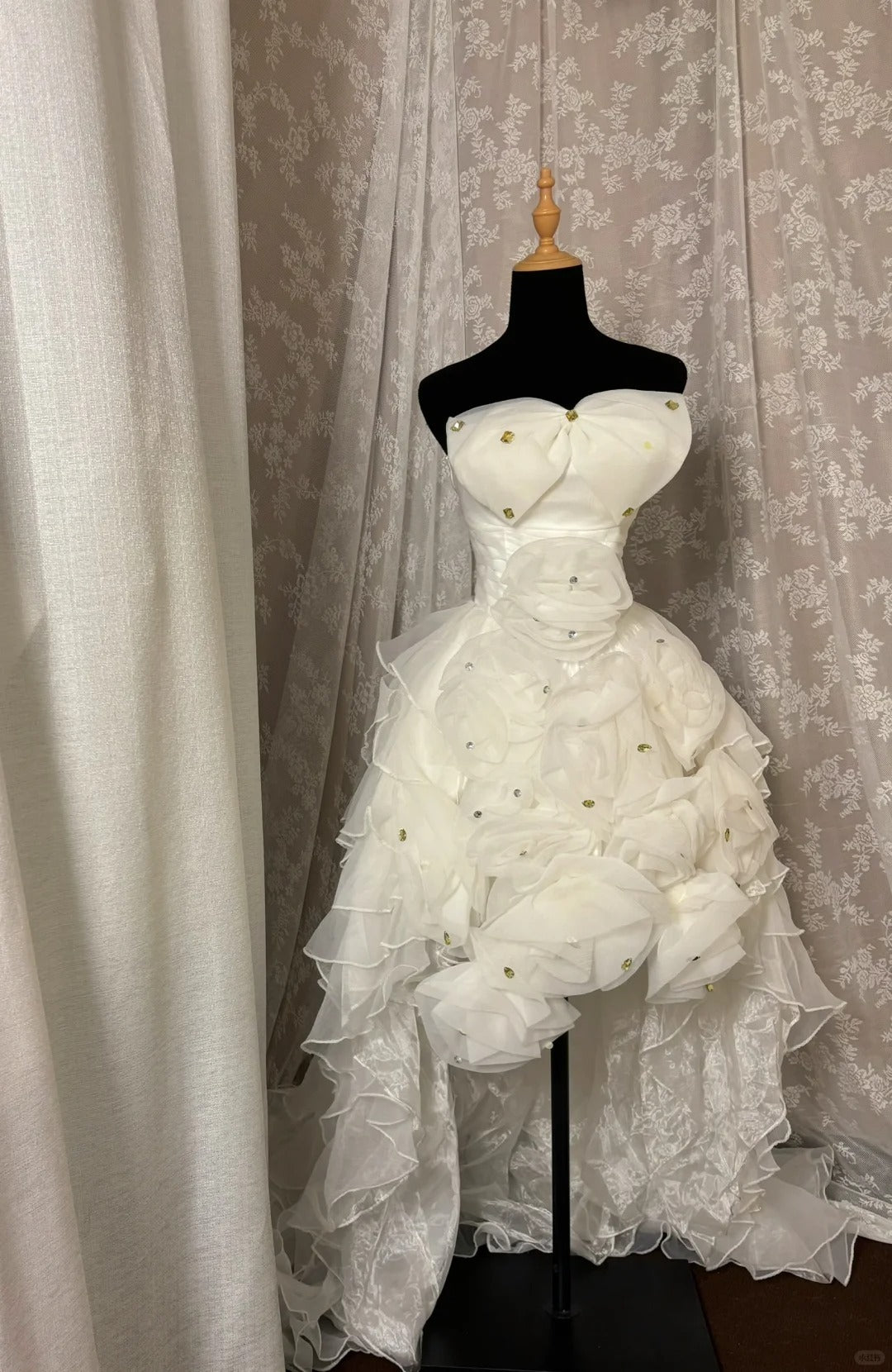 Playful Strapless A-Line Birthday Dresses Bow Crystals Tulle Homecoming Dress AP3013