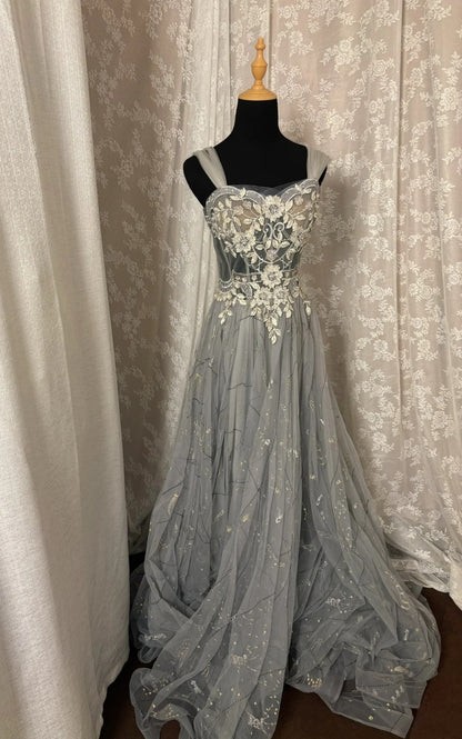 New Spaghetti Straps A-Line Sweet 16th Dress Appliques Sequins Tulle Prom Dress AP3017