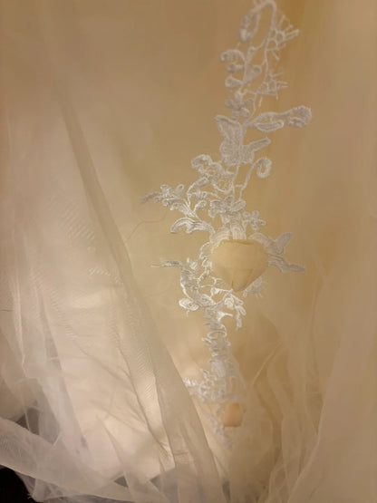 Ornate Strapless Mermaid Bridal Gowns Beads Appliques Handmade Flowers Tulle Wedding Dress AP3031