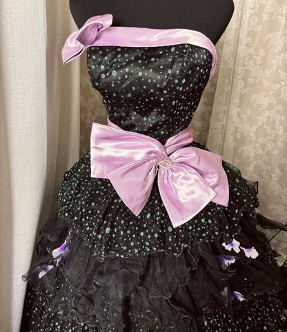 Alluring Strapless A-Line Sweet 16th Gowns Bows Sequins Tiered Tulle Prom Dress AP3047