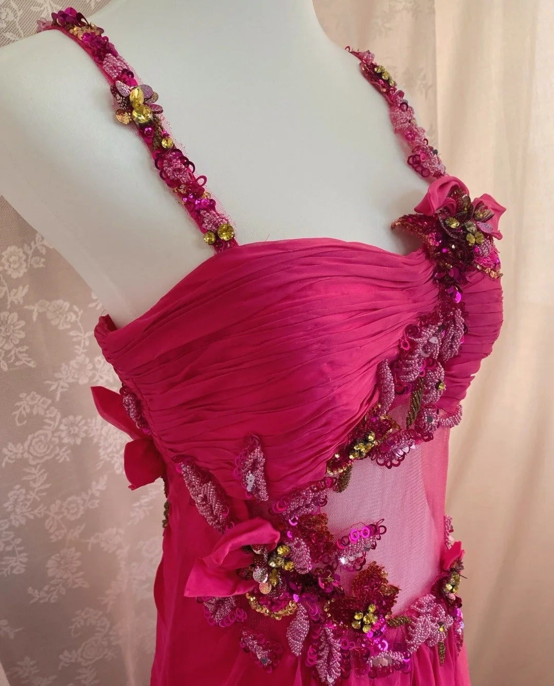 Glam Spaghetti Strap Sheath Sweet 16th Dress Sequins Appliques Beads Tulle Prom Dresses AP3049