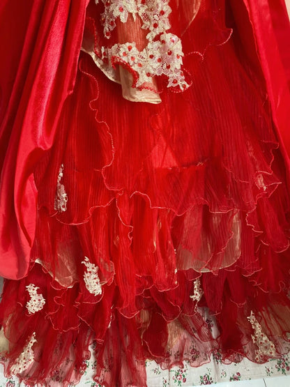 Playful Strapless A-Line Sweet 16th Dresses Lace Sequins Appliques Handmade Flowers Prom Dress AP3066