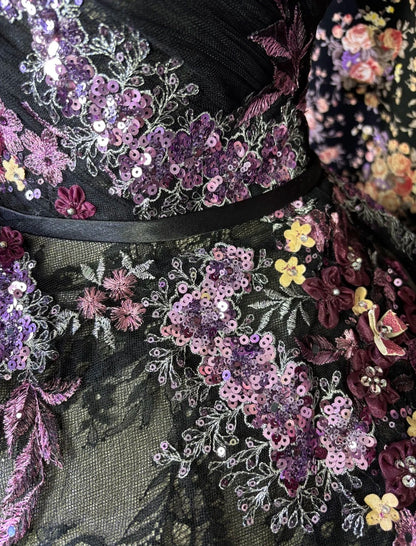 Stylish Strapless A-Line Sweet 16th Dresses Lace Sequins Appliques Embroidery Prom Dress AP3068