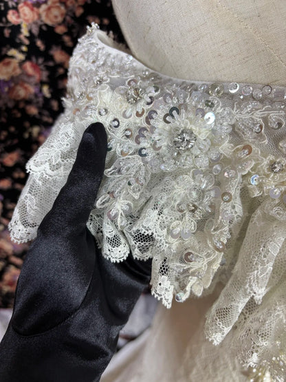 Fitted Off-Shoulder A-Line Bridal Dress Beading Sequins Lace Wedding Dress AP3069