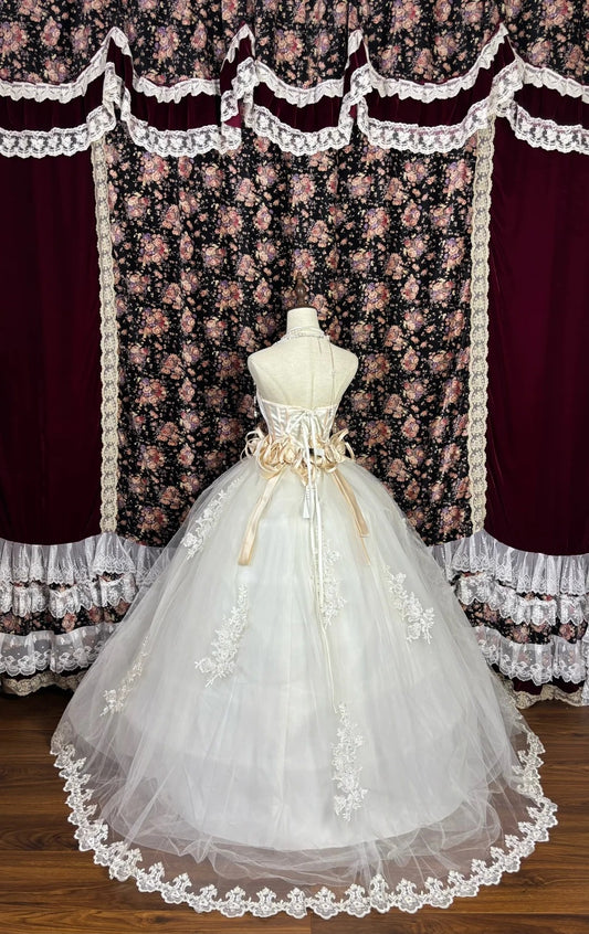 Glittering Strapless A-Line Sweet 16th Dresses Handmade Flowers Sequins Appliques Prom Dress AP3074