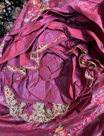 Princess Strapless A-Line Tiered Sweet 16th Dresses Handmade Flowers Rhinestones Prom Dress AP3076