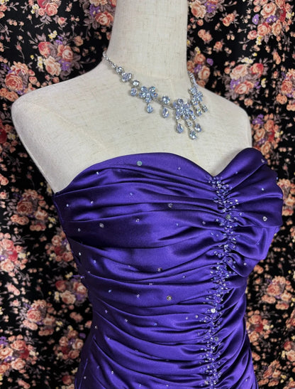 Ornate Strapless Sheath Birthday Gowns Sequins Pleated Homecoming Dress AP3085