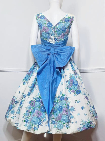 Floral Boat Neckline A-Line Birthday Gowns Bow Short Homecoming Dress AP3087