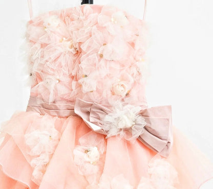 Chic Strapless A-Line Sweet 16th Dresses Beads Sequins Bow Tiered Prom Dress AP3088