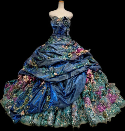 Sheen Sweetheart Neck A-Line Formal Gowns Appliques Sequins Beads Rhinestones Prom Dress AP3100