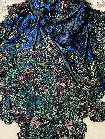 Sheen Sweetheart Neck A-Line Formal Gowns Appliques Sequins Beads Rhinestones Prom Dress AP3100