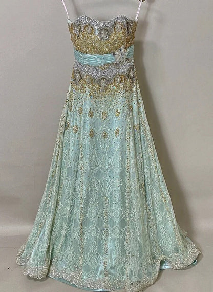 Glam Strapless Sheath Formal Gowns Rhinestone Sequins Lace Beading Prom Dress AP3103