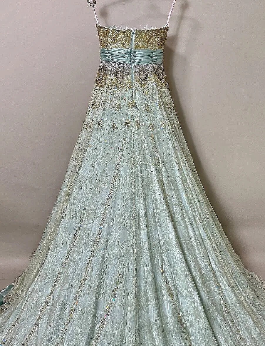 Glam Strapless Sheath Formal Gowns Rhinestone Sequins Lace Beading Prom Dress AP3103