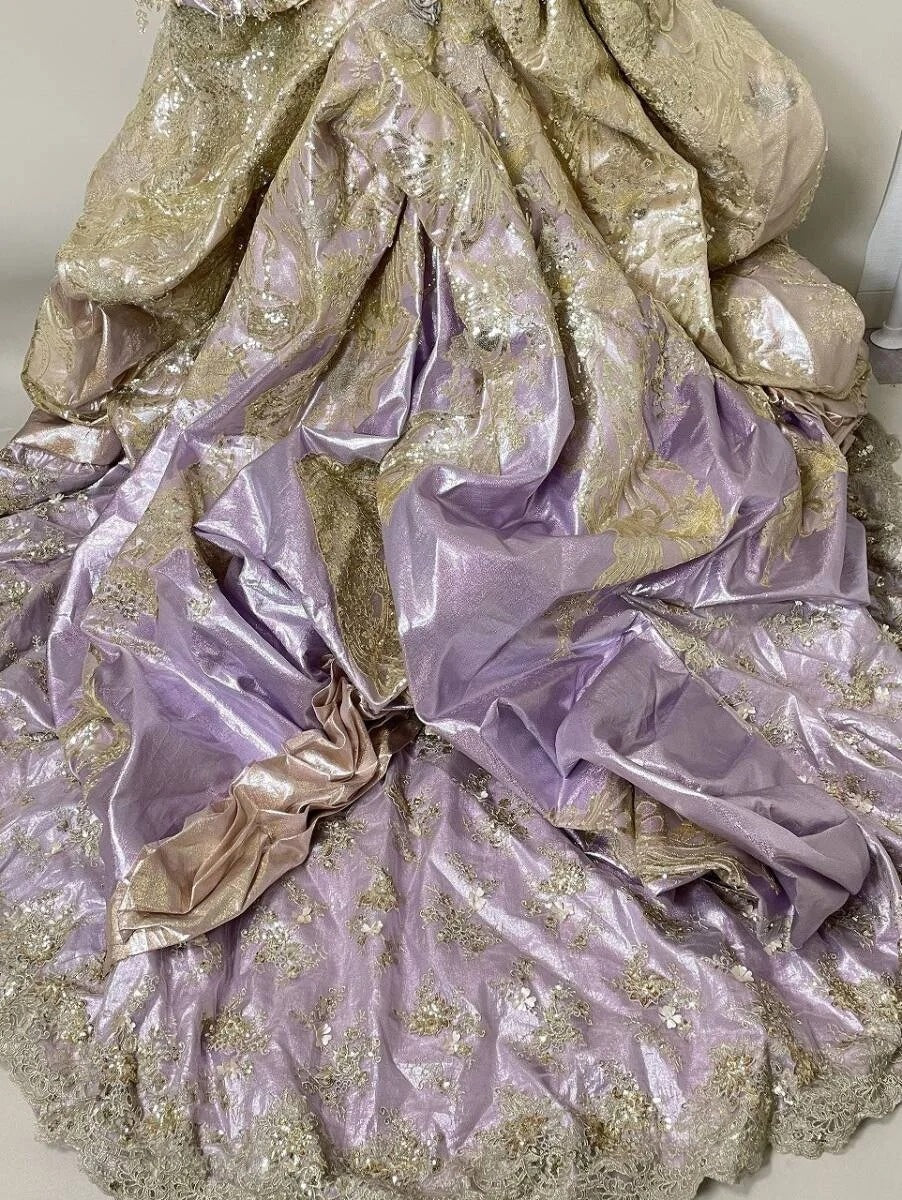 Stunning Strapless A-Line Formal Dresses Handmade Flowers Sequins Appliques Prom Dress AP3106