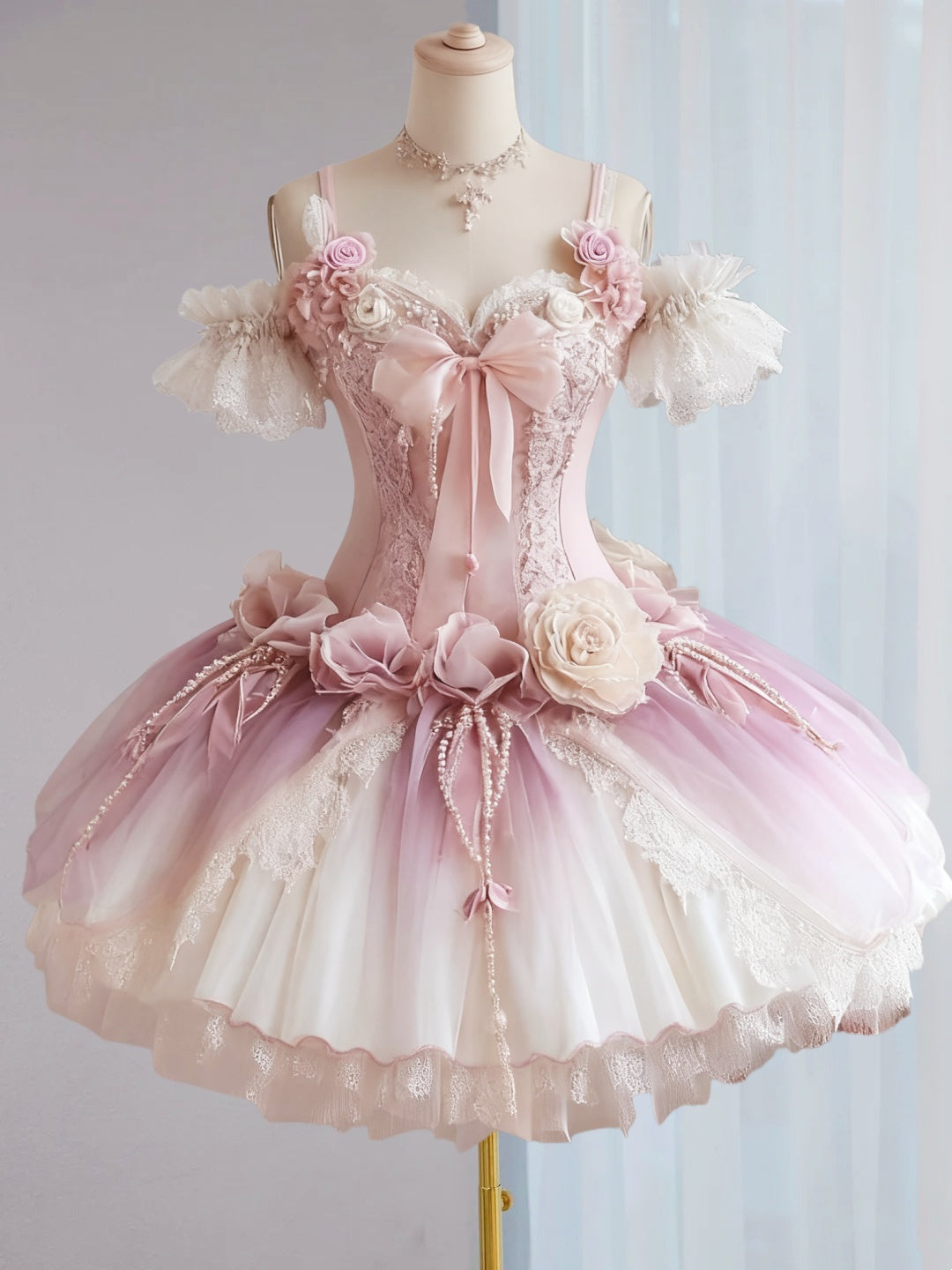 Playful Off-Shoulder A-Line Birthday Dresses Handmade Flowers Beading Lace Homecoming Dress AP3120