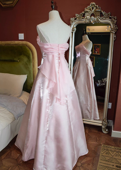 Bling A-Line Spaghetti Strap Evening Dresses Pink Prom Dress AP3121