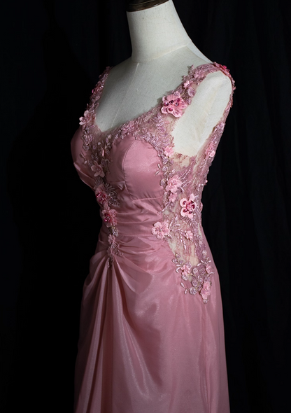 Fitted Sheath Spaghetti Strap Evening Gowns Appliques Beads Sequins Backless Prom Dress AP3123