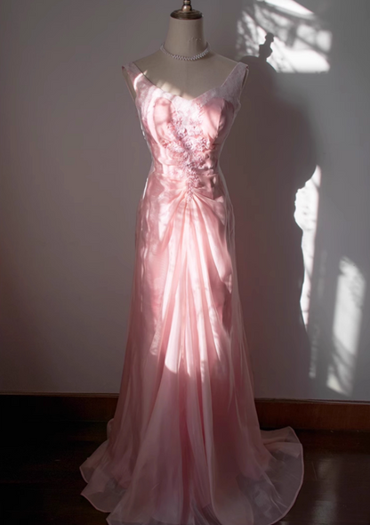 Sexy Spaghetti Strap Sheath  Evening Gowns Appliques Beads Lace Ruched Prom Dress AP3128