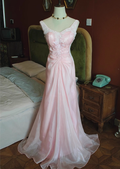 Sexy Spaghetti Strap Sheath  Evening Gowns Appliques Beads Lace Ruched Prom Dress AP3128