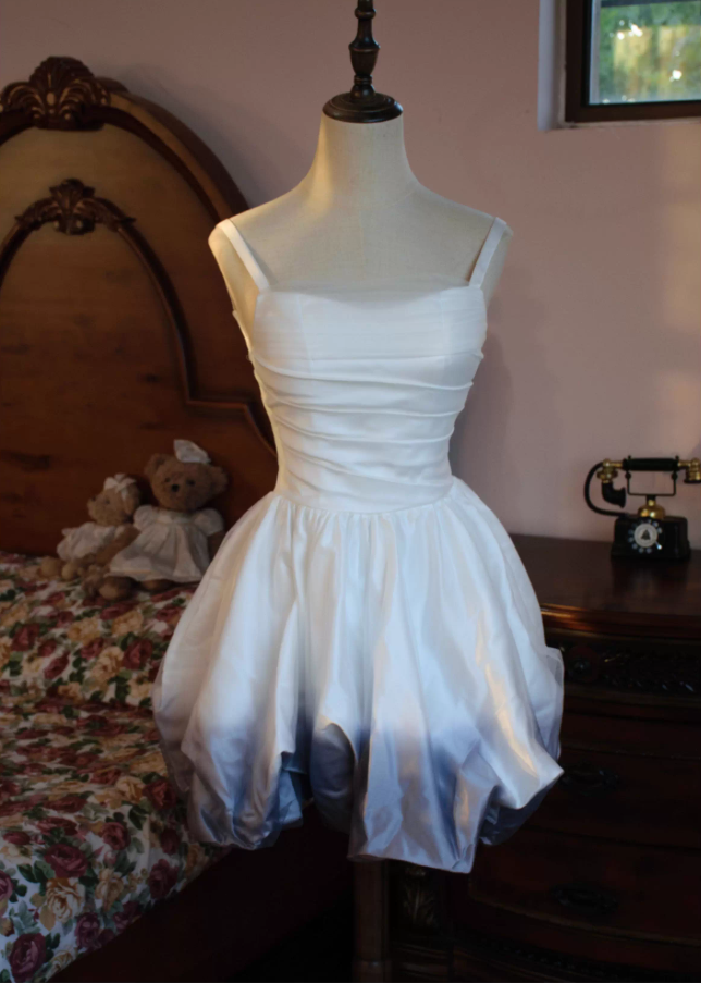 Fancy Spaghetti Straps A-Line Birthday Gowns Tulle Satin Ombre Homecoming Dress AP3133