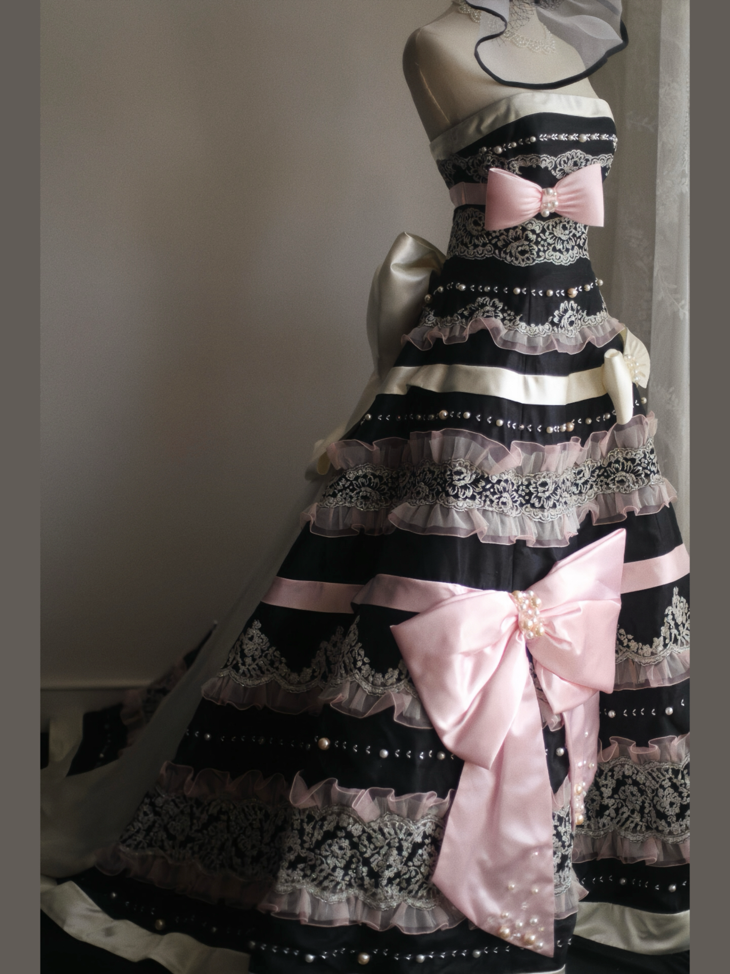 French Style Strapless A-Line Long Evening Gowns Bows Beads Lace Sequins Prom Dress AP3165