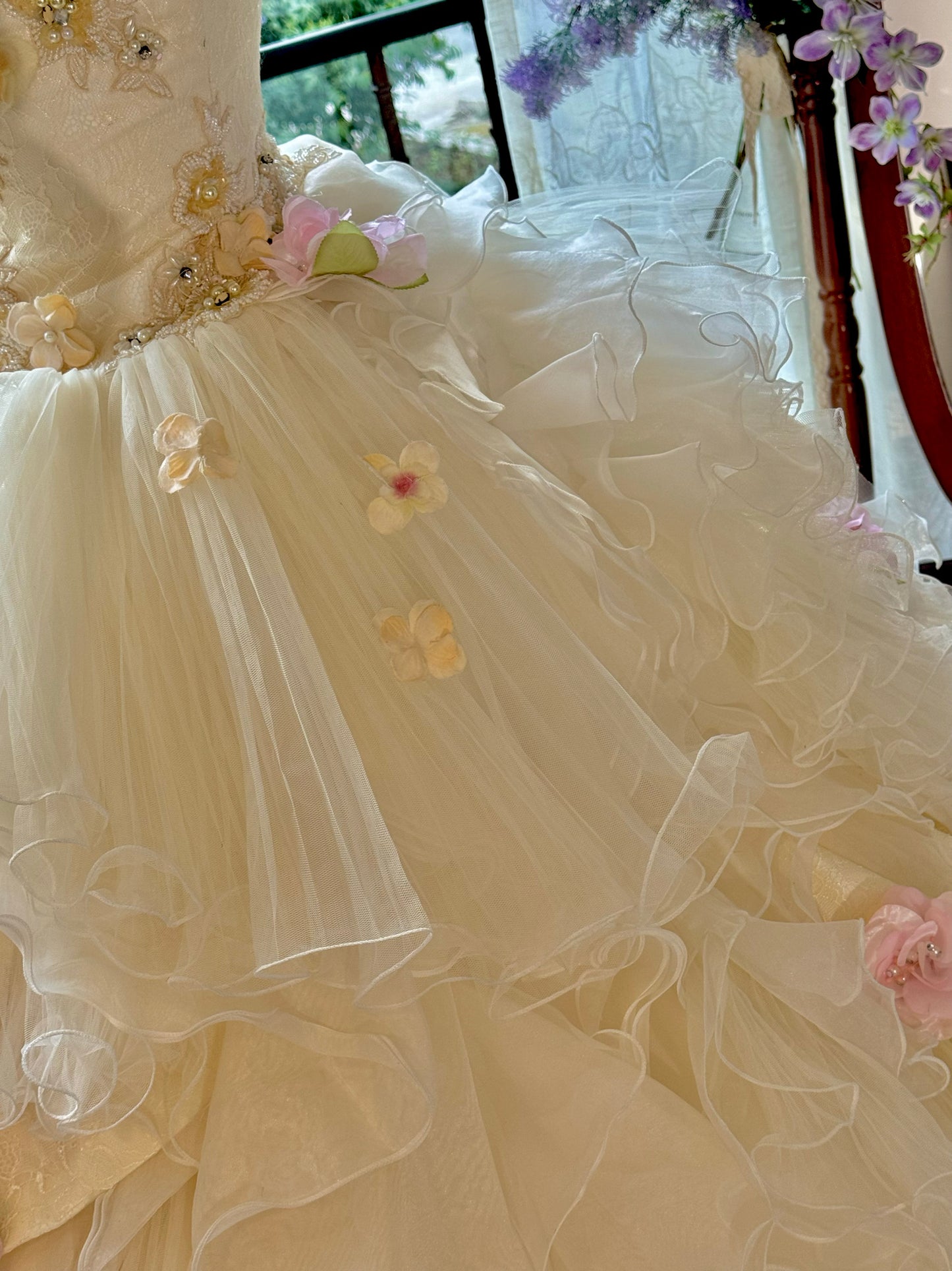 Stylish A-Line Strapless Sweet 16th Gowns Beading Appliques Sequins Prom Dress AP3172