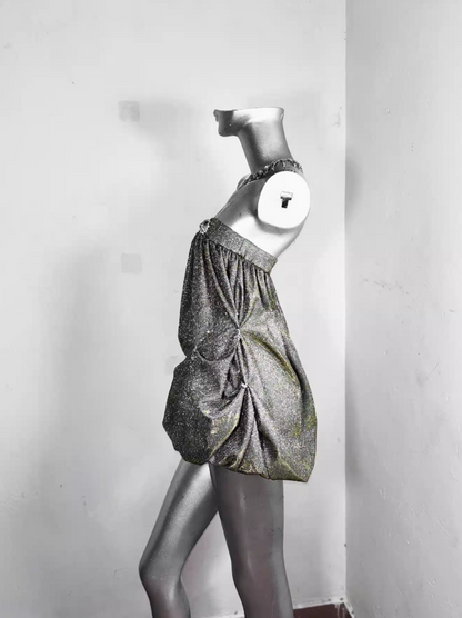 Attractive Strapless A-Line Birthday Gowns Sequins Puffy Homecoming Dress AP3179