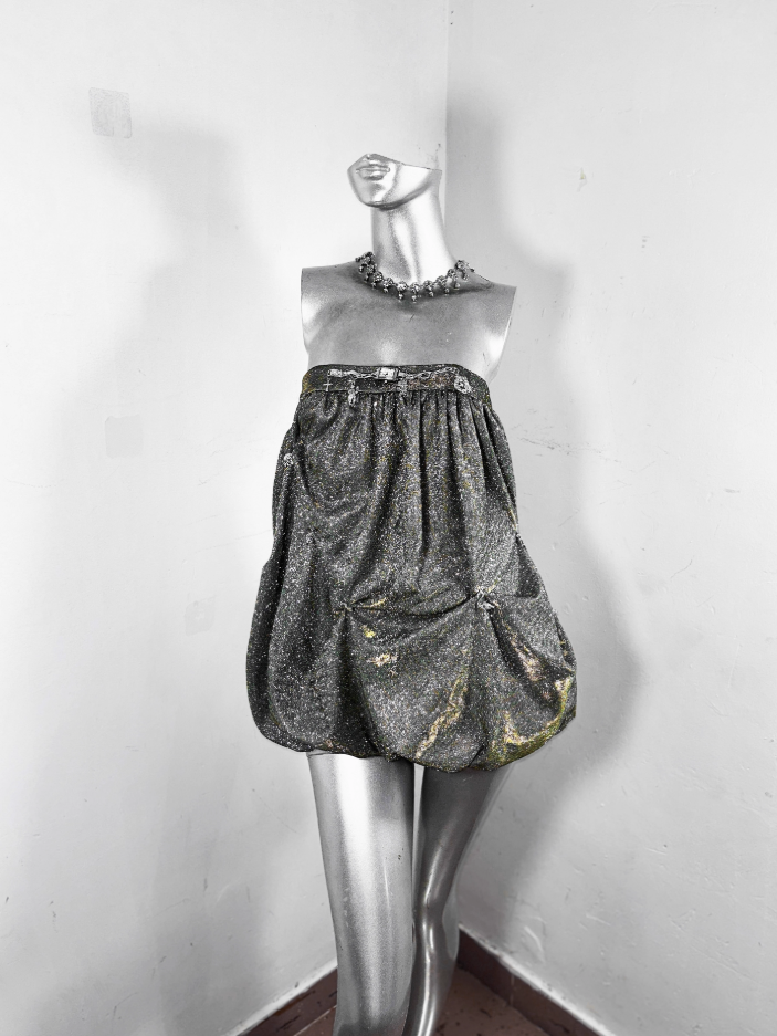 Attractive Strapless A-Line Birthday Gowns Sequins Puffy Homecoming Dress AP3179