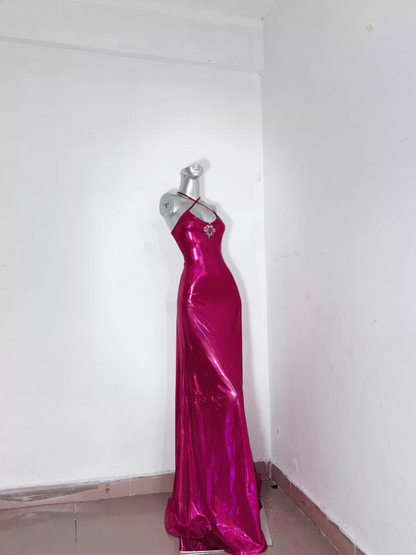 Princess Halter Neck Sheath Evening Gowns Rhinestone Prom Dress AP3183