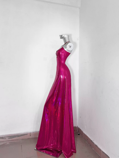 Princess Halter Neck Sheath Evening Gowns Rhinestone Prom Dress AP3183