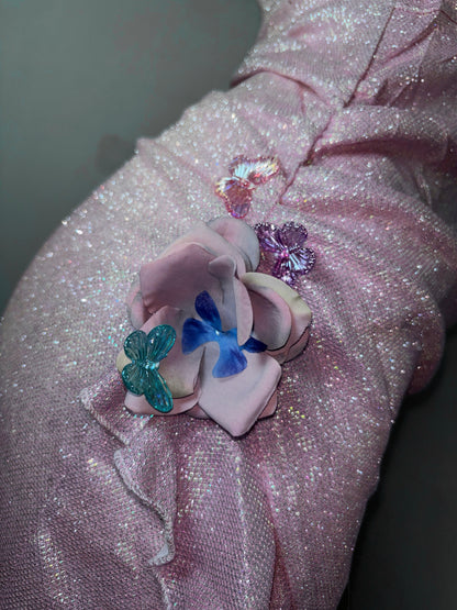 Hot Girls Spaghetti Straps Sheath Birthday Gowns Handmade Flower Appliques Ruffled Beading Homecoming Dress AP3187