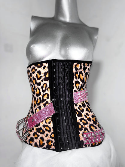 Gen Z Style Strapless A-Line Birthday Gowns Crystals Leopard Homecoming Dress AP3188