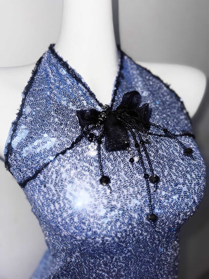 Romantic A-Line Halter Neck Birthday Dresses Sequins Appliques Beading Tulle Homecoming Dress AP3190