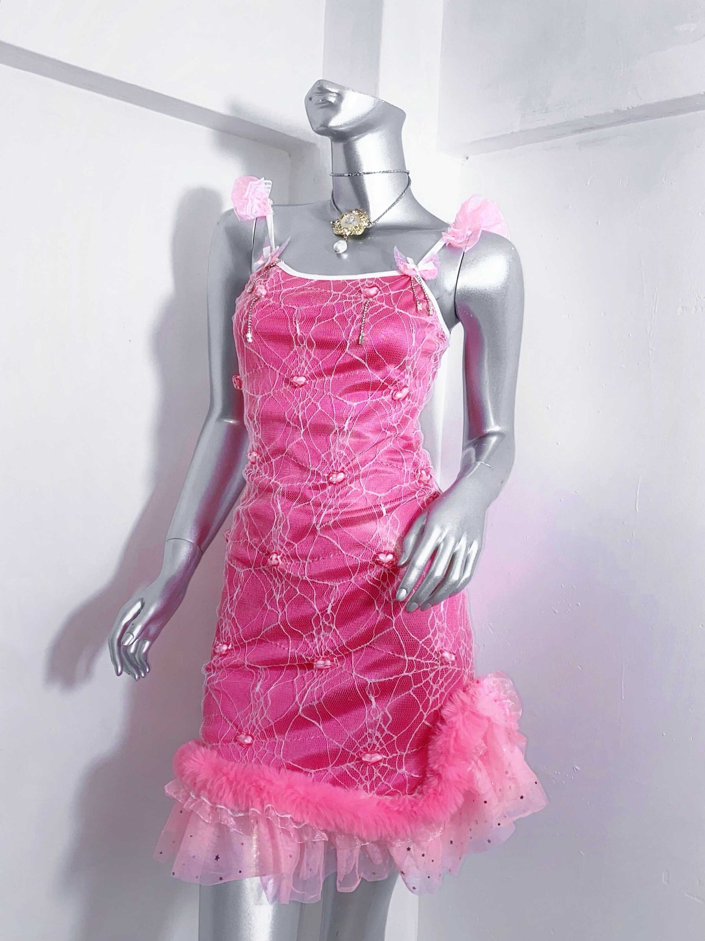 Ornate Spaghetti Straps Sheath Birthday Gowns Sequins Beading Bows Ruffled Tulle Homecoming Dress AP3191