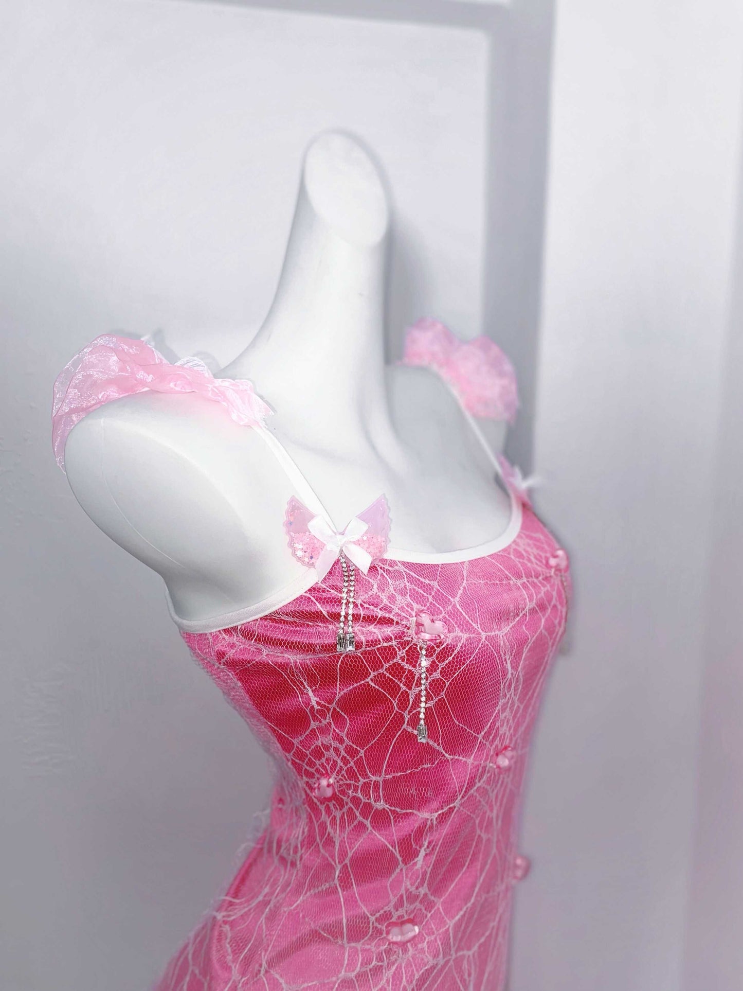 Ornate Spaghetti Straps Sheath Birthday Gowns Sequins Beading Bows Ruffled Tulle Homecoming Dress AP3191