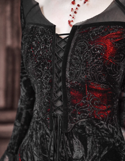 Luxury Mermaid V-Neck Evening Dresses Sequins Lace Long Sleeve Prom Dress AP3195