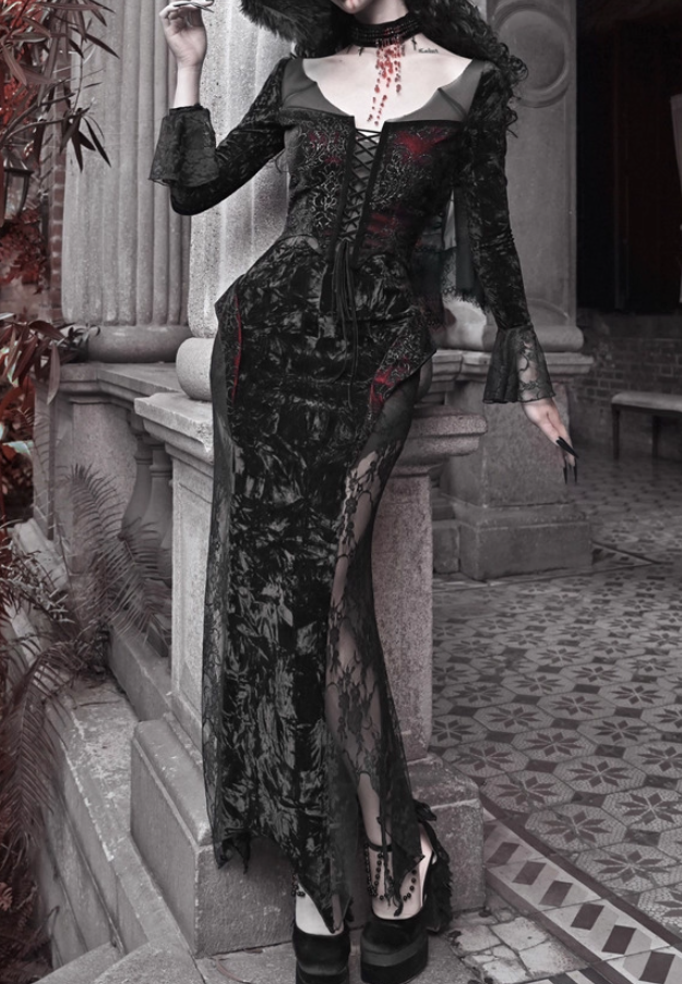 Luxury Mermaid V-Neck Evening Dresses Sequins Lace Long Sleeve Prom Dress AP3195