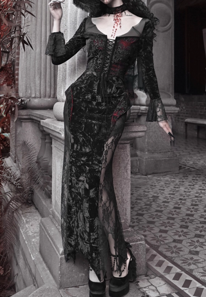 Luxury Mermaid V-Neck Evening Dresses Sequins Lace Long Sleeve Prom Dress AP3195